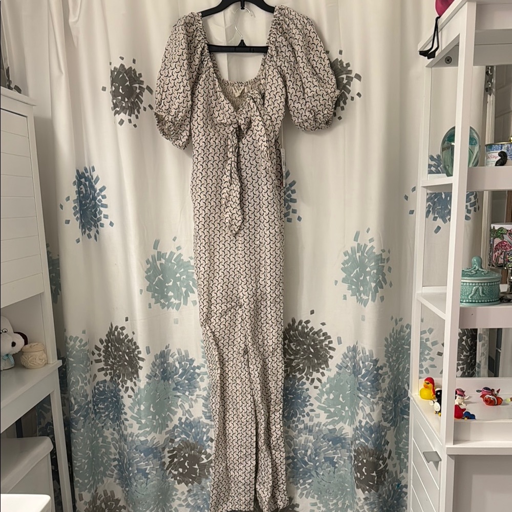 Billabong Gray Puff Sleeve Jumpsuit NWT